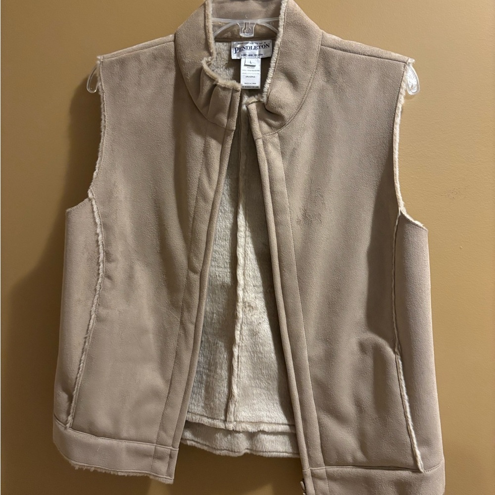 Pendleton Beige Shearling-Lined Vest - image 1